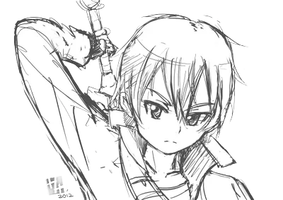 Anime character sketch figure Hoshiya